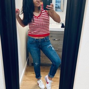 Paige straight distressed jeans patches